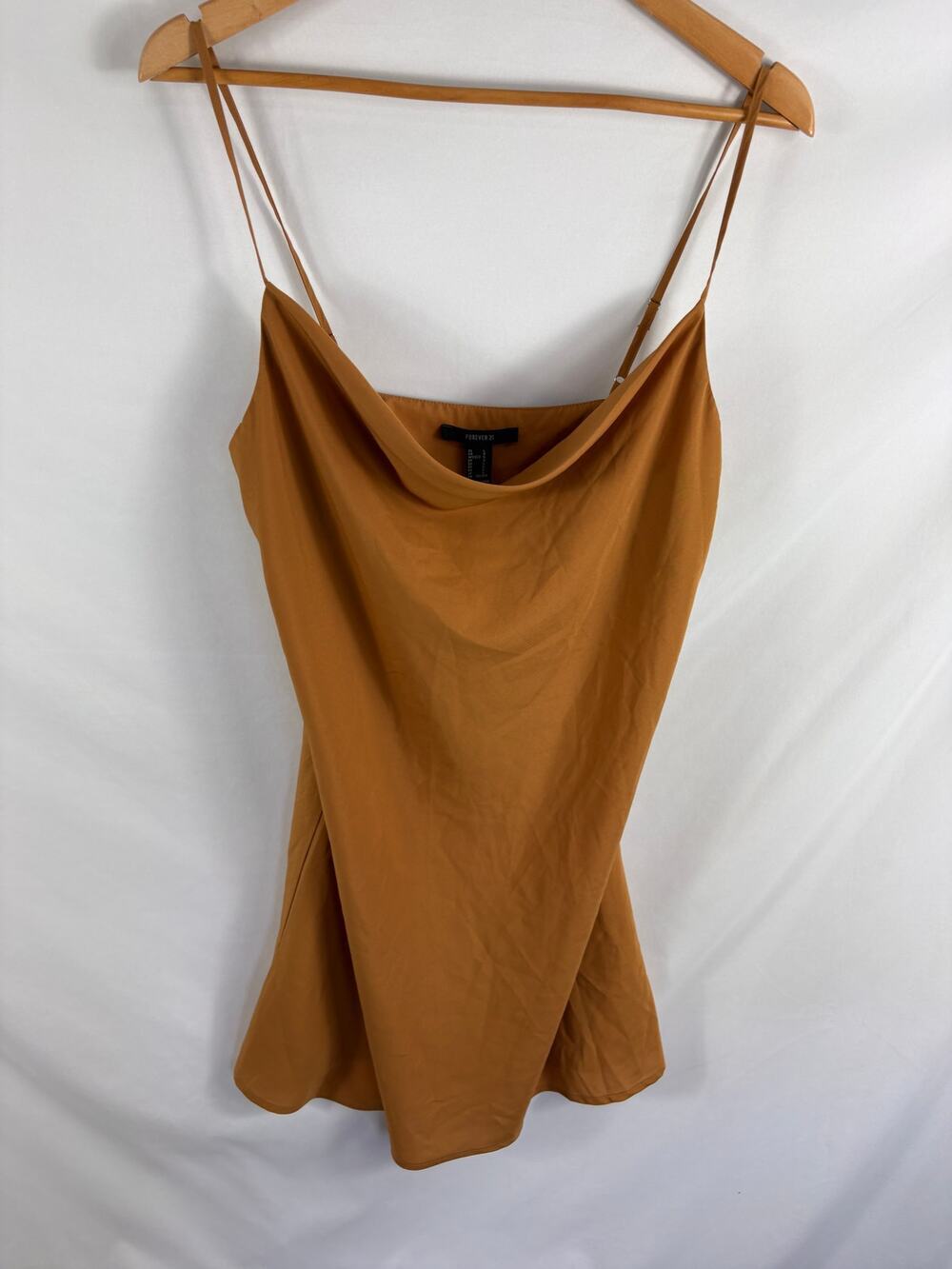 NWT Forever 21 Scoop Neck Gold Mini Dress Size Large
